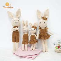 Jouet de berceau poupée pour bébé, poupée endormie rose, jouet pour bébé, Crochet tricoté, lapin de pâques, en peluche