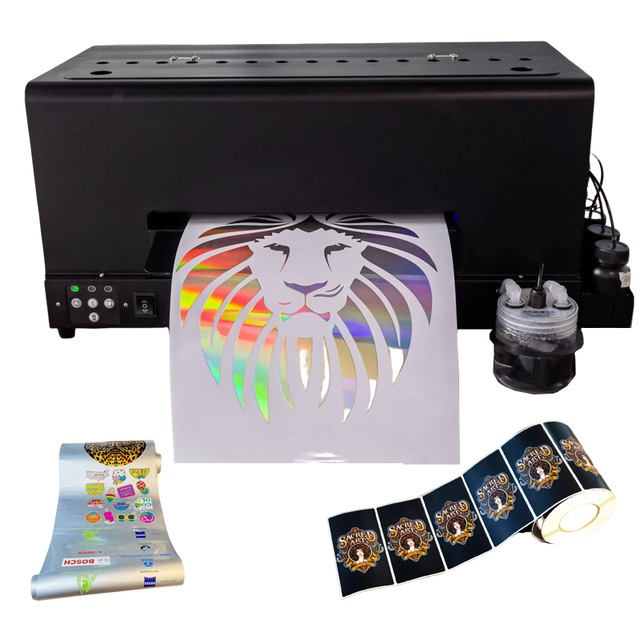A3 33cmsize Roll To Roll Inkjet Label Printing Machine Roll Sticker Printer Uv Color Label Printer With Varnish Function