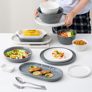 Nordic Style Porcelain Stoneware Dinnerware <b>Sets</b>-Eco Friendly Dishwasher Oven <b>Microwave</b> Safe Customized Color Logo Packing Home - Product Image 3