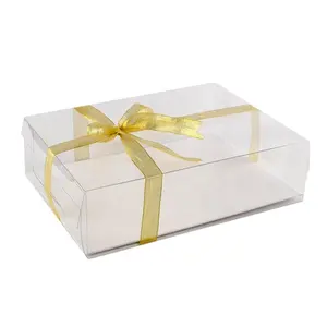 Venta caliente de plástico PET transparente acetato de pastel caja de regalo al por mayor aceptar personalizado