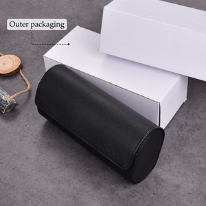 JUELONG कस्टम ग्रे नीले Saffiano चमड़े की घड़ी रोल पट्टा यात्रा के मामले 3 स्लॉट - Product Image 4