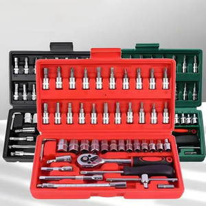 Boîte à outils combinée pour la maison et l'atelier, kit de réparation automobile, coffret cadeau, boîte à outils de jardin, 46 pièces - Product Image 1