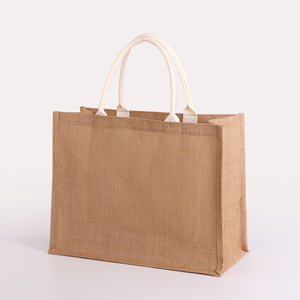 Custom Flax Shopping Bag Handle <strong>Jute</strong> Bag Recycle Natural Tote <strong>Jute</strong> Shopping Bag - Product Image 4