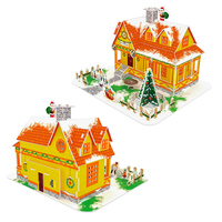 2025 nouveaux produits bricolage usine 3d carton Puzzle neige maison décoration de noël