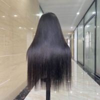 Perruque en cheveux humains vierges vietnamiens de qualité supérieure 12A, 22 pouces, lisse comme un bâton, avec dentelle frontale HD 5x5, sans colle
