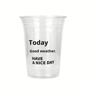 Gobelet en plastique transparent PET jetable et écologique de 98 mm, fond plat, 12 oz-24 oz, pour thé au lait, café froid - Product Image 1