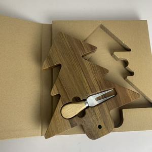Platos de Madera de <span class=keywords><strong>Acacia</strong></span> Navideños con Envío Gratuito en EE. UU., Platos para Fiestas con Forma de Ciervo y Árbol, Platos de Cartón de Madera Natural - Product Image 3