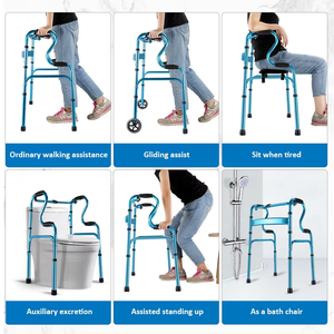 Ventas directas de fábrica Calidad médica Aluminio Plegable <span class=keywords><strong>Personas</strong></span> <span class=keywords><strong>mayores</strong></span> Ayudas para caminar Andador ligero Rollator - Product Image 3