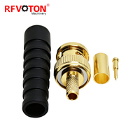 Connecteur BNC mâle à sertir 75 Ohm 12G pour câble coaxial Belden 1855A/4855R Mini-RG59 6G HD/3G/4K/8K pour moniteur, caméra CCTV