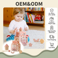 Boîte d'activités multifonctionnelle Montessori pour tout-petits, château sensoriel musical, cube d'activités, jouets éducatifs pour enfants, garçons et filles