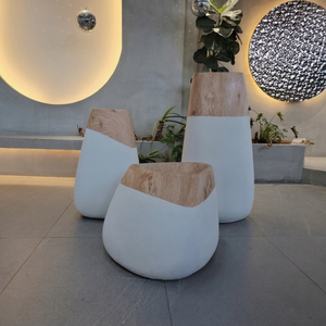 High Quality Wood Finished Fiberglass Flower Pots Planter Strong GRP Planter Box for Indoor Outdoor Garden Use Lightweight - Product Image 1