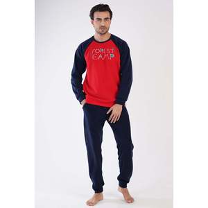 Conjunto de Pijama para Hombre CEPLI, Cuello Redondo, Manga Larga, con Puños - Color Ciruela - Product Image 1