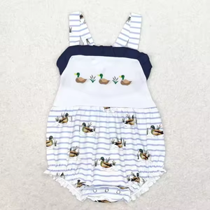 Ensemble de shorts décontractés respirants brodés Canard Mallard pour enfants, tenues assorties frères et sœurs, ensembles de vêtements d'été pour petites filles et garçons - Product Image 5