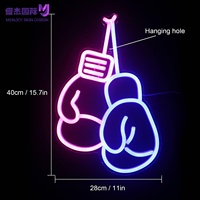 Enseigne néon de boxe adaptée à la décoration de chambre, de bar, de salle de jeux, de cave d'homme, de salle de sport de boxe, cadeau pour les fans de boxe