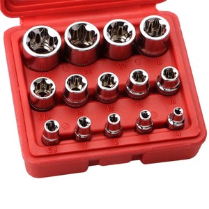 E-Type Socket Set 14-Piece Metric 6-Point Torx Chrome Vanadium Steel 1/2 In Drive Automotive Repair Tool Kit - Product Image 3