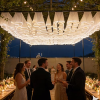 LILIS Rideaux de plafond en coton pour mariage, forme nuage, imperméables, pour fête, camping en plein air et décoration d'ambiance de restaurant