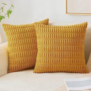 Fodera per cuscino in velluto a coste tinta unita, morbida e felpata, per testiera letto, cuscino decorativo per divano, stile bohémien - Product Image 4