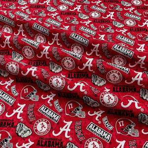 NCAA <span class=keywords><strong>Alabama</strong></span> Crimson Geprint Ademend Terry Stof 100% Katoen 280gsm Medium Gewicht Rood/Wit/Grijs/Zwart voor Meisjes Jongens - Product Image 3