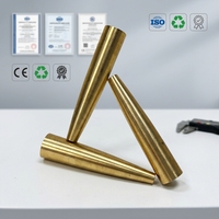 Tube conique creux usiné CNC de précision, tuyau en laiton conique, surface polie et lisse, pièces en laiton usinées CNC, usinage par électroérosion à fil