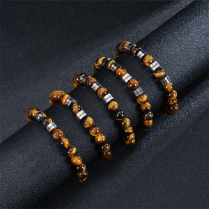 <span class=keywords><strong>Nome</strong></span> personalizzato inciso 8mm bracciale in pietra naturale braccialetti Vintage in acciaio inossidabile con perline - Product Image 4