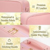 Boîte de rangement cosmétique de luxe personnalisée, portable, étanche, organiseur de pinceaux de maquillage de voyage, trousse de maquillage avec miroir LED