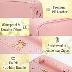 Hộp đựng mỹ phẩm cao cấp, tùy chỉnh, di động, chống thấm nước, hộp đựng cọ trang điểm du lịch, vali đựng mỹ phẩm có gương LED - Product Image 4