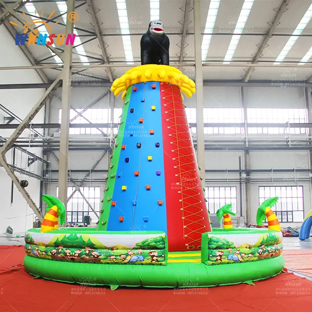 Inflatable climbing wall game for kids adult competition rock climbing trampoline sport game for sale