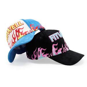 Gorras de Béisbol de Terciopelo de Alta Calidad con Bordado Completo en 5 Paneles, Diseño de Llama, Venta al Por Mayor, con Logotipo Personalizado - Product Image 3