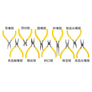 Juego de 10 Pinzas para Joyería Xinrui, Acero 45, Acabado Amarillo, Herramientas para Fabricación de Joyería DIY - Product Image 1