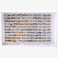 Ensemble de 50 bagues de mariage pour femmes en acier inoxydable, coffret cadeau de mode exquise en vrac