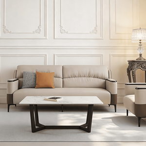 Canapé de salon style italien, design simple et classique, 5 places, nouveau design nordique, en <span class=keywords><strong>cuir</strong></span>, moderne, extensible, pour appartement - Product Image 2