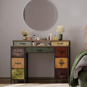 <span class=keywords><strong>Commode</strong></span> pour chambre à coucher avec <span class=keywords><strong>9</strong></span> <span class=keywords><strong>tiroirs</strong></span> et 2 étagères ouvertes, armoire de rangement en tissu, <span class=keywords><strong>commode</strong></span> longue pour placard - Product Image 3