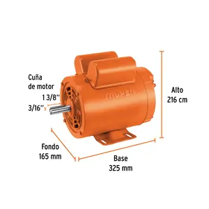 Motore elettrico monofase Truper 1 HP motori categoria prodotto a bassa velocità - Product Image 2