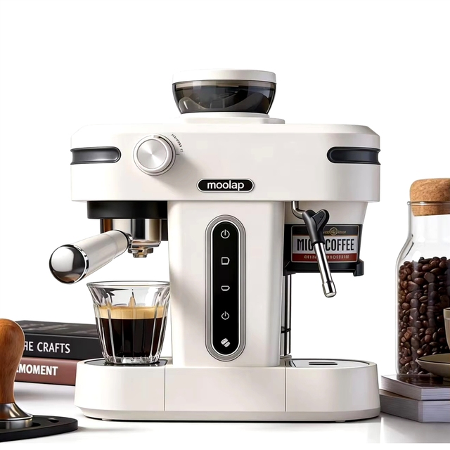 Dual-Star Semi-Automatic Espresso Coffee Maker with Integrated and Touch Control for Home Use