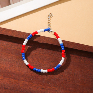 American Independence Day Beaded <b>Bracelet</b> <b>Red</b> White Blue Acrylic Jewelry For Men Women Party Fashion Accessory - Product Image 5