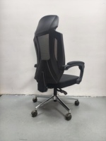Chaise de bureau pivotante classique noire en tissu maillé, modèle populaire, à prix abordable