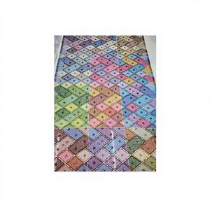 Tissu Premium HONEY LACE non tissé en Chinon Chiffon imprimé floral avec perles, pour mariage, poids moyen, antistatique, respirant, anti-déchirure - Product Image 1