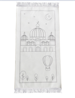 Tapis de prière à colorier pour enfants Tapis de prière rectangulaire floral classique pour enfants en stock 50*90cm