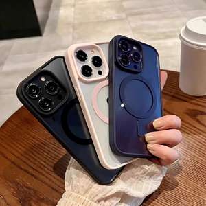 Coque de téléphone compatible avec iPhone 16, magnétique pour Apple 17 Pro Max, en silicone souple, panneau arrière en acrylique 15, transparente 14, 13 - Product Image 2