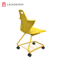 Chaise de réunion de bureau portable en plastique LEADCOM L-M02, chaise ergonomique pour salle de formation, salle de classe scolaire