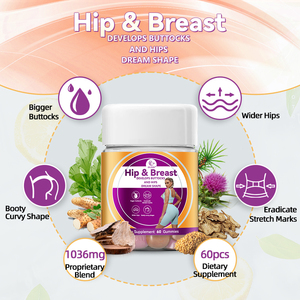 Oem duozi giao hàng trên 1-2 Ngày nhà Máy Giá hip & vú phát triển mông và hông Giấc Mơ hình dạng chế độ ăn uống bổ sung 60 Gummy - Product Image 2