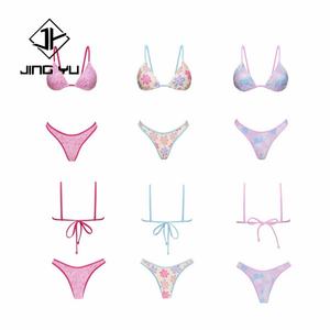 Conjunto de Bikini de Lujo para Mujer 2025, Traje de Baño Triangular de Alta Calidad, Trajes de Baño Estampados de Nailon Reciclado Personalizados - Product Image 2