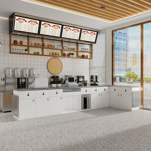 MDF Baking Finish Reception Desk Smooth Front Counter for Hotel Salon Front Service Area - Product Image 1