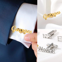 Boutons de manchette personnalisés avec nom, initiales sur mesure pour chemise française, cadeaux de mariage pour homme, bijoux masculins