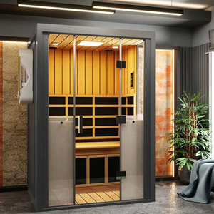 Sauna de Barril Comercial de Lujo para 2 Personas, Interior/Exterior, con Estufa Eléctrica de 9KW, Vapor Seco, Infrarrojos Lejanos, Inteligente, de Cedro Rojo/Hemlock 1 - Product Image 6