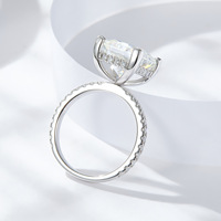 Ruizuan 5 carats argent 925 Moissanite pierres précieuses anneaux tendance princesse coupe bijoux pour femmes avec pierres certifiées