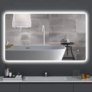 HIXEN 18-8B çin ihracatçısı akıllı dikdörtgen duvar banyo Vanity ışıkları arka Led yaktı Modern banyo akıllı aynalar