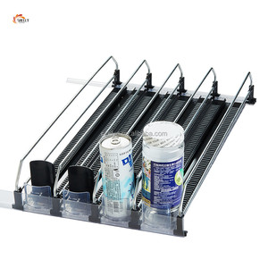 Dispensador de latas de refresco ajustado con ancho para refrigerador, organizador de bebidas autodeslizante con versión enrollable para refrigerador - Product Image 1