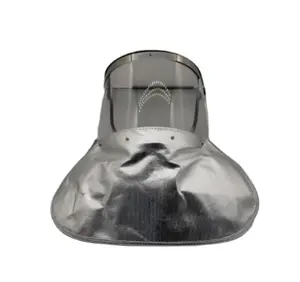 Protetor facial PC de 3mm com xale protetor facial de alta temperatura em folha de alumínio