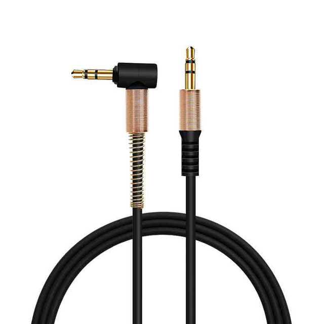 1M 3FT 3.5mm AUX AUXILIARY CORD Male to Male Stereo Audio Cable 90-degree Spring Audio Cable LINE Adapter for PC iPod MP3 CAR